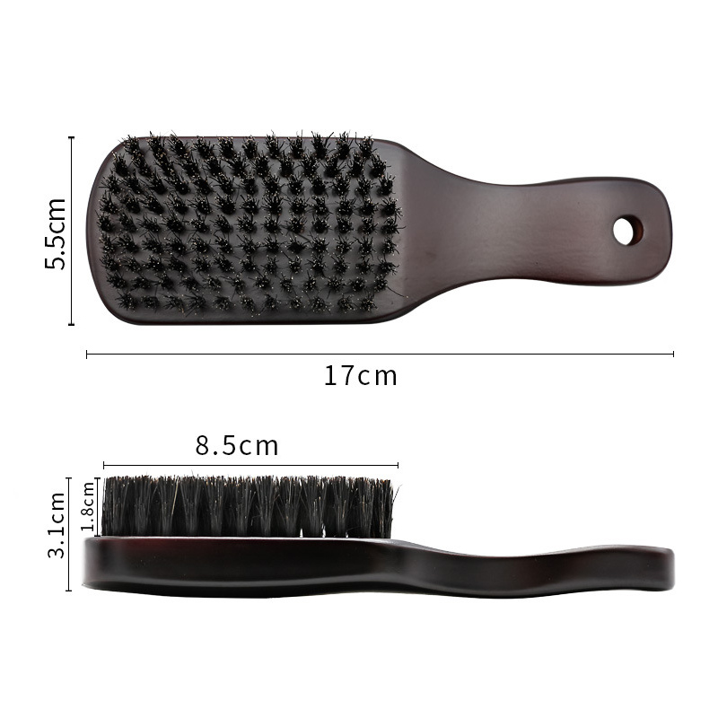 Men Boar Bristle Mustache Portable Brush Wood Handle Men's Beard Brush Comb Facial Beard Cleaning Styling Brush