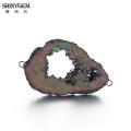 ShinyGem 30-45mm Irregular Natural Mineral Crystal Druzy Pendants Earrings Charms Chakra Connectors For DIY Jewelry Making