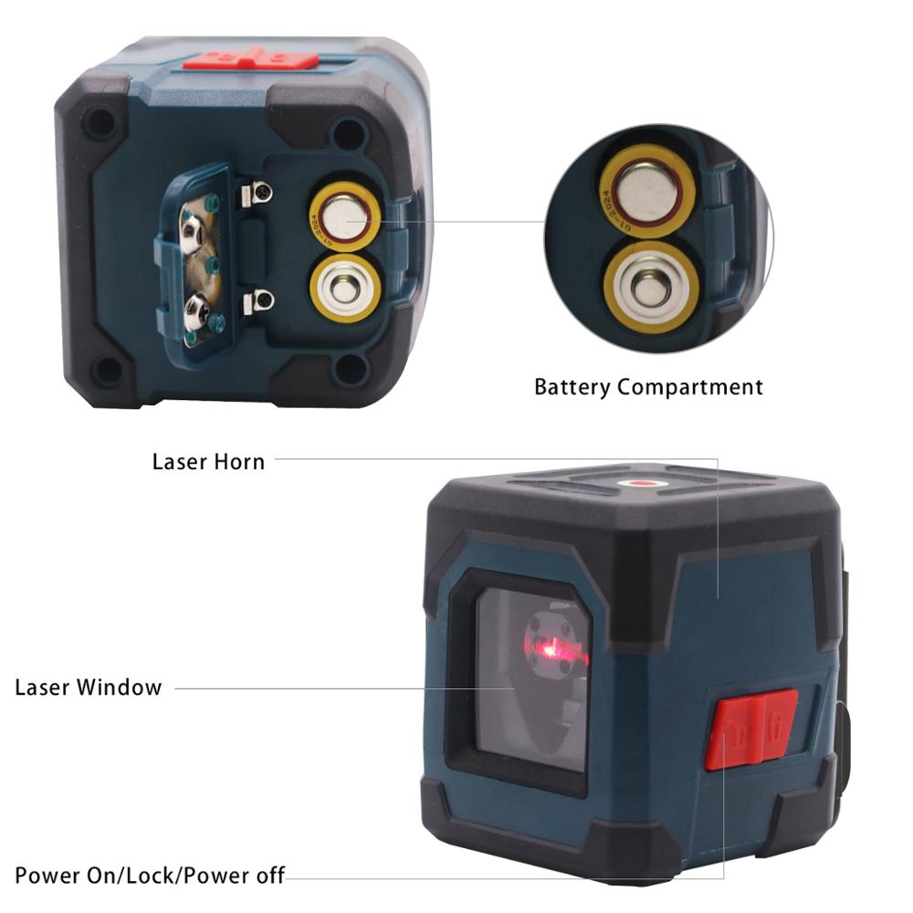 HANMATEK LV1 Laser Level Cross Line Laser with Measuring Range 50ft, Self-Leveling Vertical and Horizontal Line