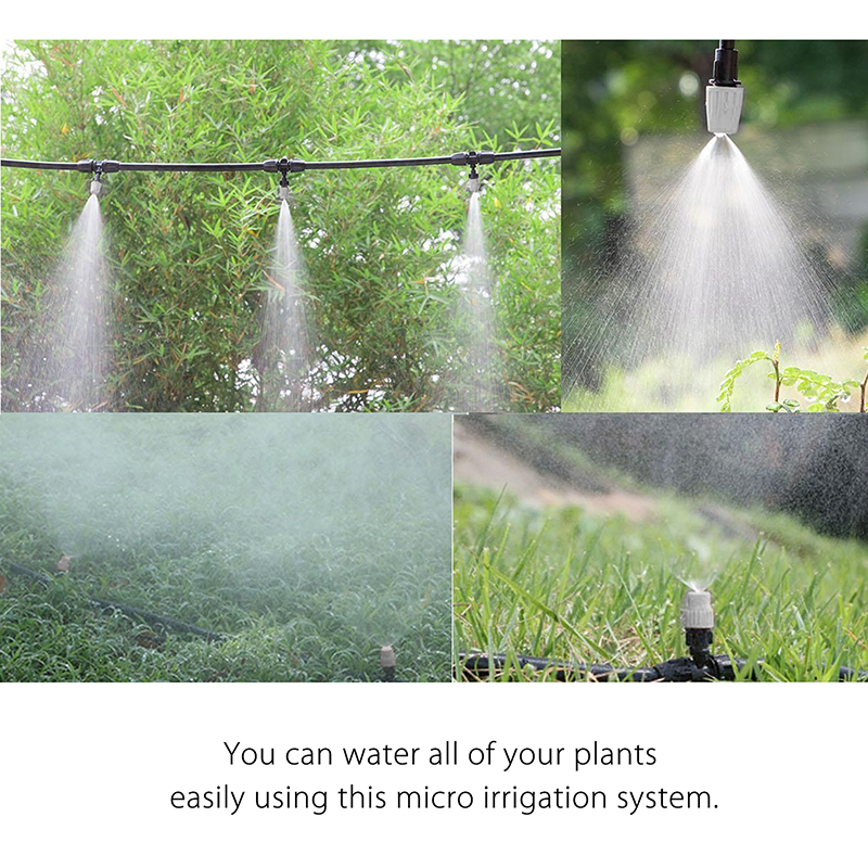 10M Garden Patio Water Mister Air Misting Cooling For Garden Micro Watering Irrigation System Sprinkler With Tee Joint