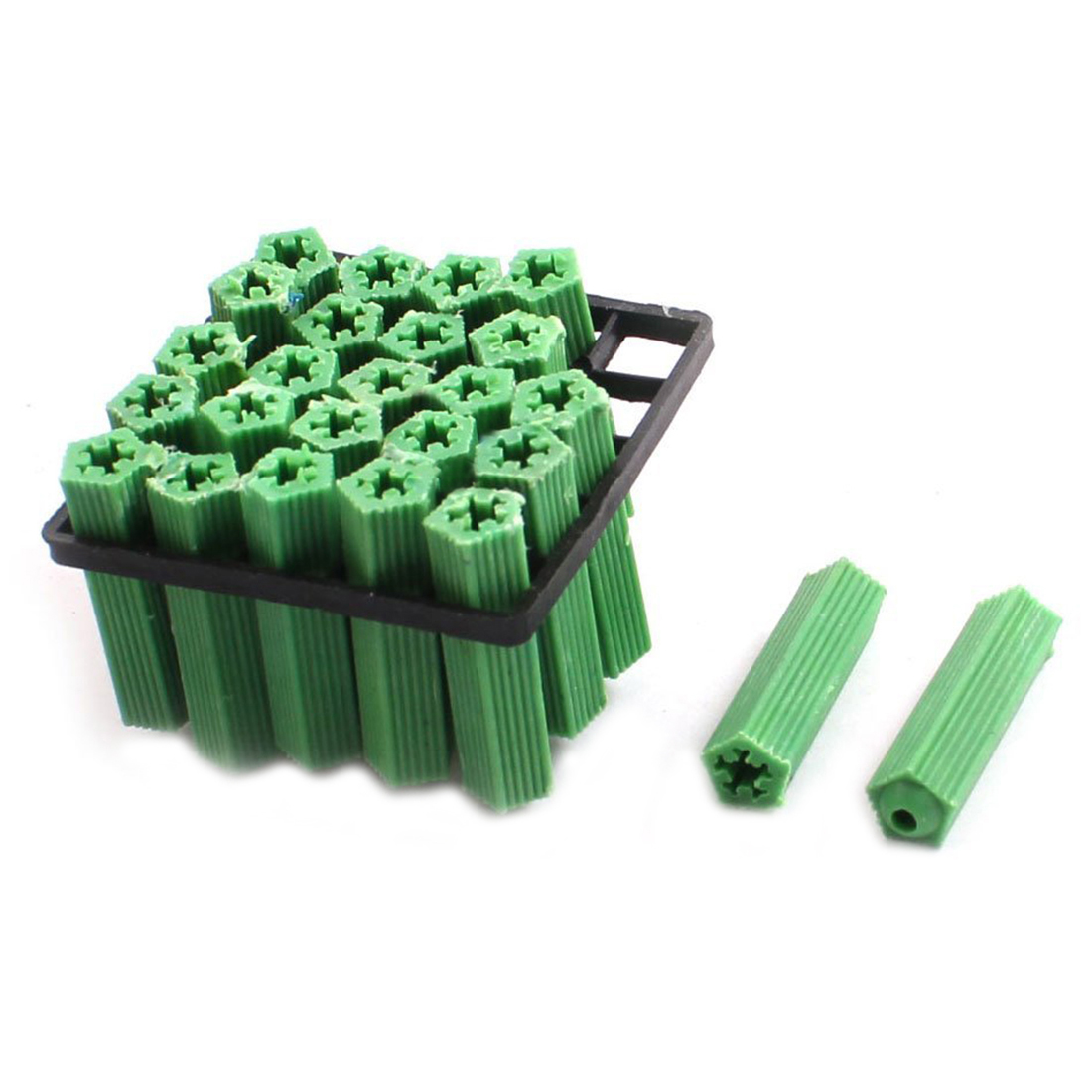 Best price 500 Pcs Green Masonry Screw Fixing Wall Anchor Plugs 6mm x 27mm