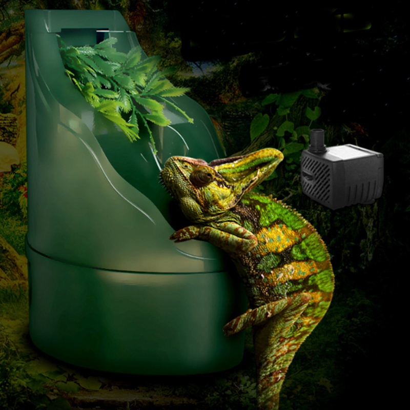 Reptile Drinking Water Fountain Lizard Chameleon Dispenser Terrarium Habitats US Plug
