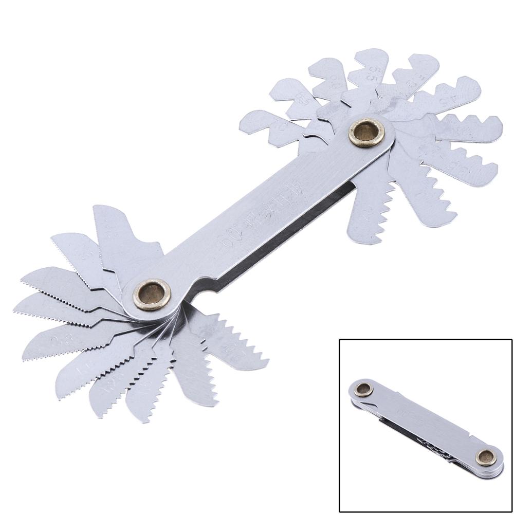 55 and 60 Degrees Metric Thread Gauge Stainless Steel Screw Pitch Gauge Folding Measuring Tool with 20pcs / 24pcs Blades