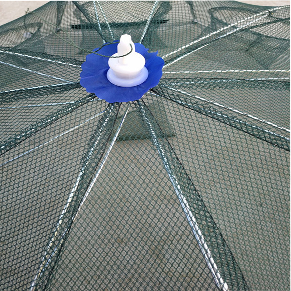 6/8/12/16 Holes Folded Portable Hexagon Fishing Net Crayfish Fish Automatic Trap Shrimp Carp Catcher Cages Mesh Nets CrabTrap