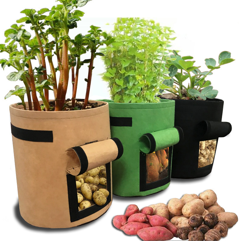 Potato growing bag Planting Fabric Pots with Handle and Flap, Garden Bags for Vegetables, Tomatoes, Carrots, Onions