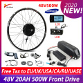 500W Brushless Hub Motor Electric Bicycle Conversion Kit 50KM/H Front Drive E Bike Kit 26 "700C (28") Front Wheel Kit