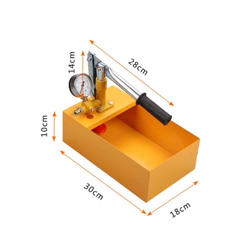 Aluminum 2.5MPa 25KG Water Pressure Tester Manual Hydraulic Test Pump Machine with G1/2" Hose Pressure Sensor