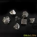 Bescon Nickle-Ore Lode Solid Metal Dice Set, Raw Metal Polyhedral D&D RPG 7-Dice Set