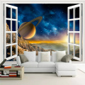 Custom Photo Wallpaper 3D Outside Window Scenery Planet Wall Mural Living Room Sofa TV Backdrop Wallpaper For Bedroom Walls 3D