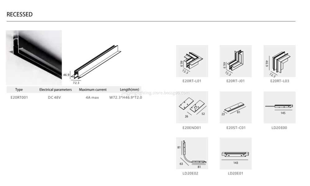 Magnetic Track Recessed Track