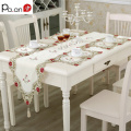 Pastoral Table Runner Embroidered Flower Leaves Hollow Polyester Table Covers Dustproof Table Decor for Home Party Wedding Pa.an