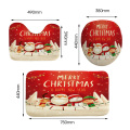 Christmas Bath Curtain Snowman Santa Elk Pattern Bathroom Floor Mat 3D Digital Printing Waterproof Toilet Lid Bathroom Supplies