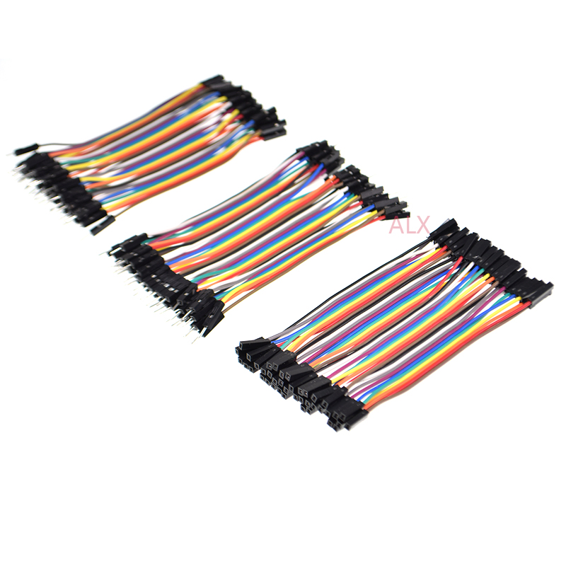 120pcs 10CM 40PIN DUPONT LINE MALE TO MALE + FEMALE TO FEMALE + MALE TO FEMALE 40p jumper wire CONNECTOR cable FOR PCB ARDUINO