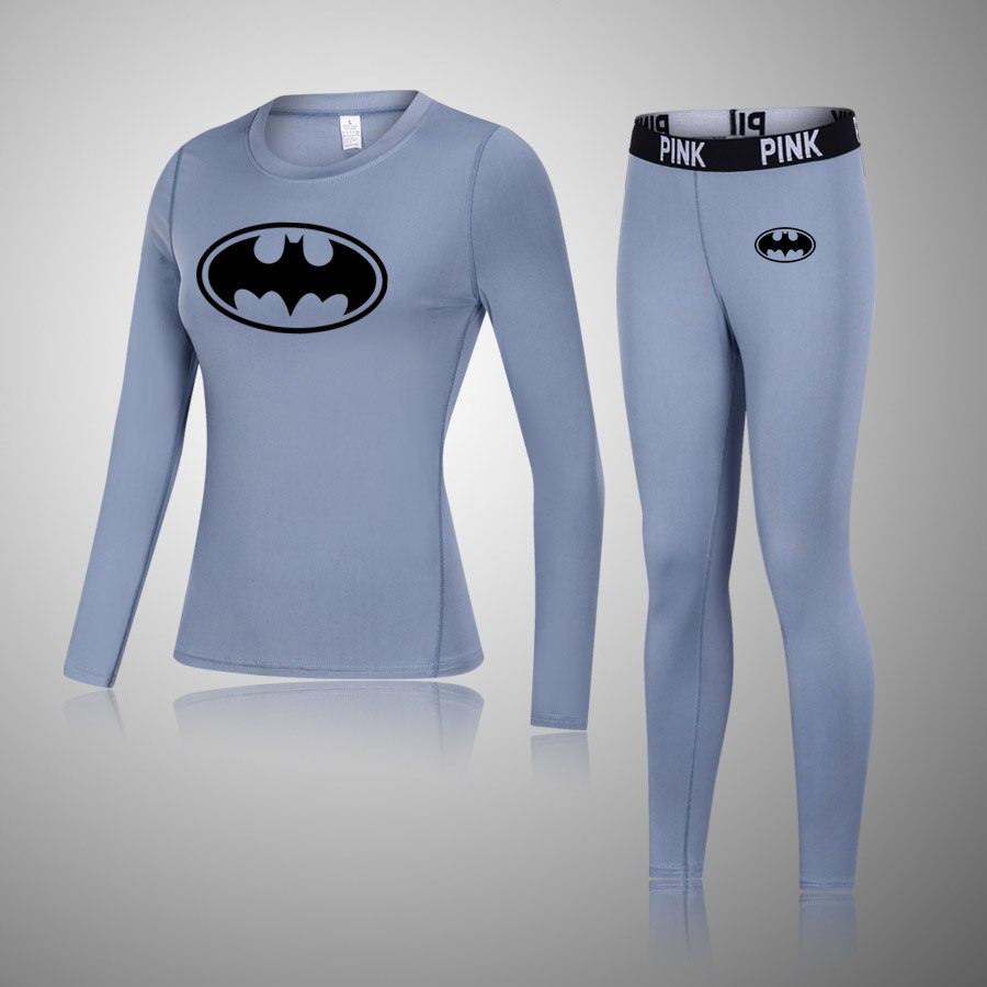 Batman Winter Thermal Underwear Sets Women Long Johns Quick Dry Stretch Ladies Thermo Underwear Female Warm Thermo Clothing