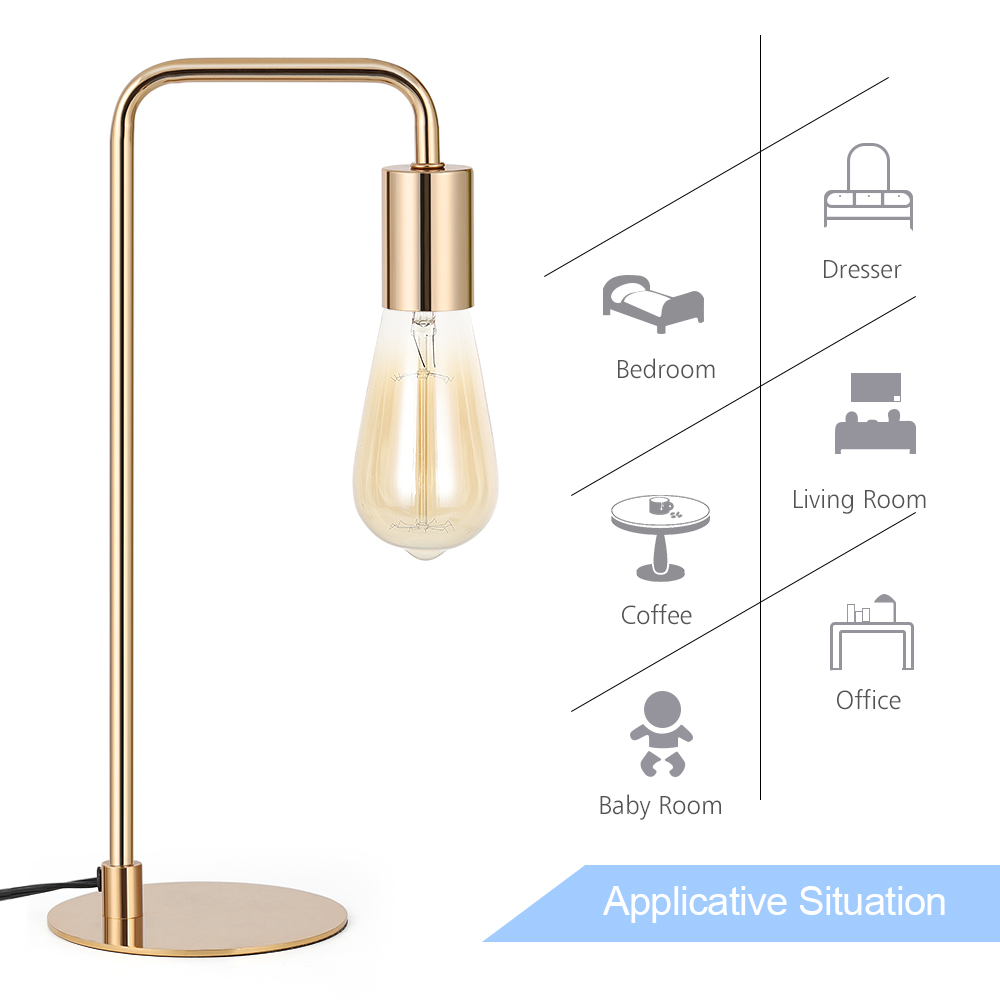 Small Gold Metal Lamp for Bedside