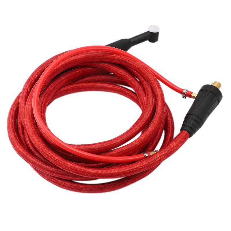 WP9F 4M Red Super Soft Hose Braided Air-Cooled Complete TIG Welding Torch 35-70 Connector