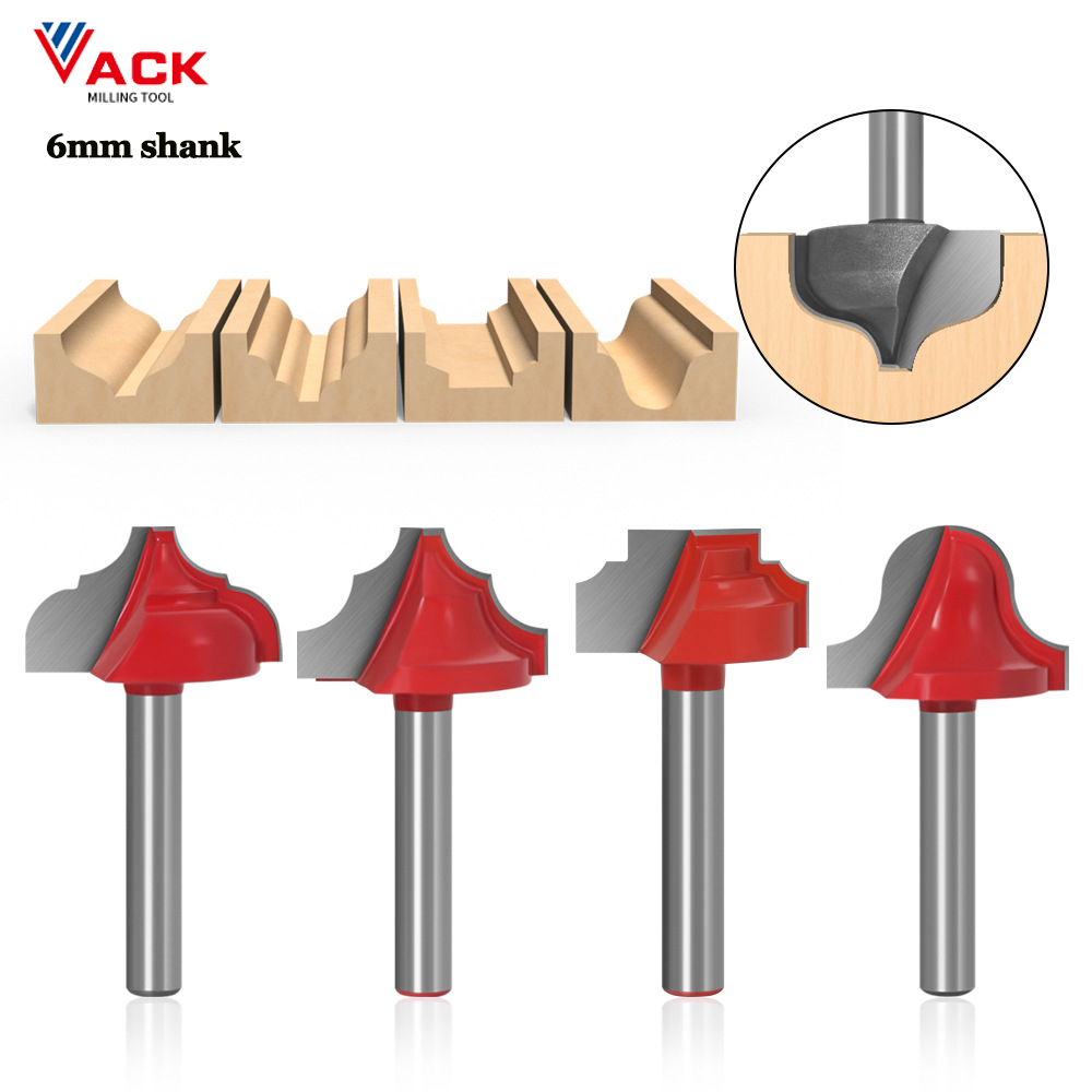 6mm Shank Wood Router Bit Straight End Mill Trimmer Cleaning Flush Trim Corner Round Cove Box Bits Tool For Wood Carving Machine