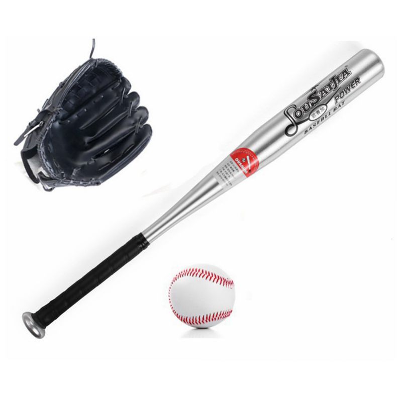 1Set Baseball Bat +Gloves + Ball Set for Kids 24inches bate Softball 10.5 inches Gloves For Child Educational Sports toy gifts
