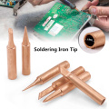 6pcs Pure Copper 900M-T Series Soldering Iron Tip Welding Tips Solder Iron Tip Lead-free Solder Tips Welding Head Soldering Tool