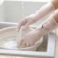 1 Pair Transparent Kitchen Dish Washing Gloves Reusable Household Rubber Gloves for Washing Clothes Dishes Cleaning Tools