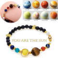 New Fashion Universe Galaxy Eight Planets Solar System Guardian Star Natural Stone Beads Bracelet