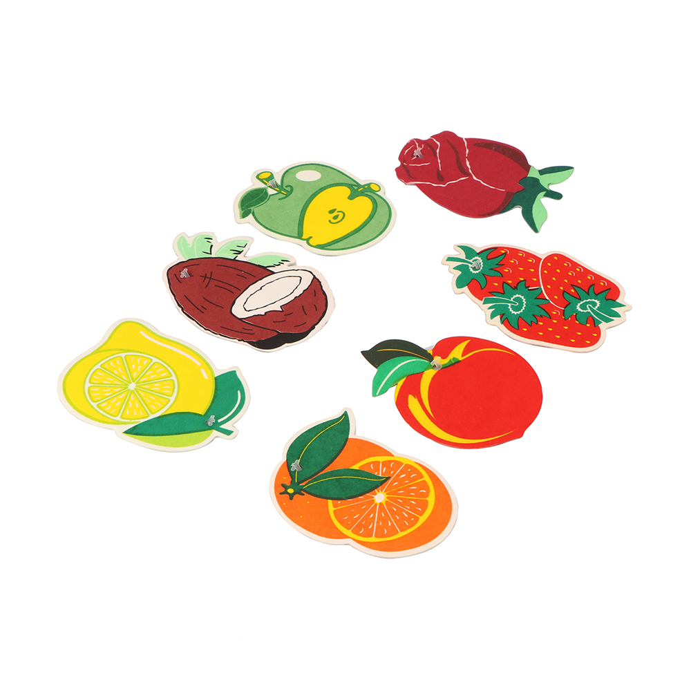 7pcs Different Car Perfume Hanging Paper Car Scent Air Freshener strawberry orange Hanging Perfume Paper for Vehicle Boat