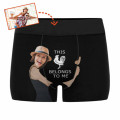 Personalized Pet Face Printed Photo Men's Boxer Shorts Arse Belongs to me Valentines Day husband briefs brithday funny gift Fine