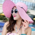 Women's Hat Summer Wide Brim Straw Hats Big Sun Hats UV Protection Panama floppy Beach Hats Ladies bow hat chapeau femmel