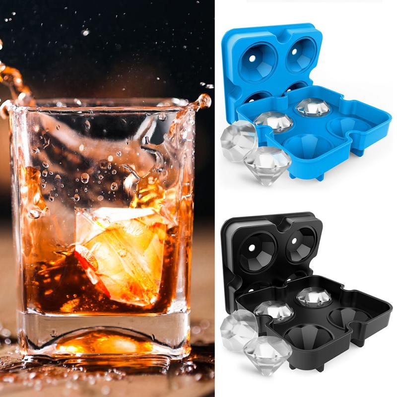 4 Grids Diamond Pattern Ice Cube Maker Silicone Mold For Ice-cream Dessert Cake DIY Ice Cube Lattice Kitchen Gadgets Accessories
