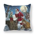 1pcs 2020 Pillow Case Santa Claus Print Old Man Sofa Bed Home Decor Pillowcase Bedroom Cushion Cover Merry Christmas 44x44 Cm