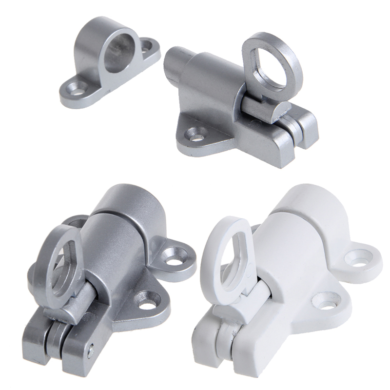 Window Gate Security Pull Ring Spring Bounce Door Bolt Aluminum Latch Lock White WXTC