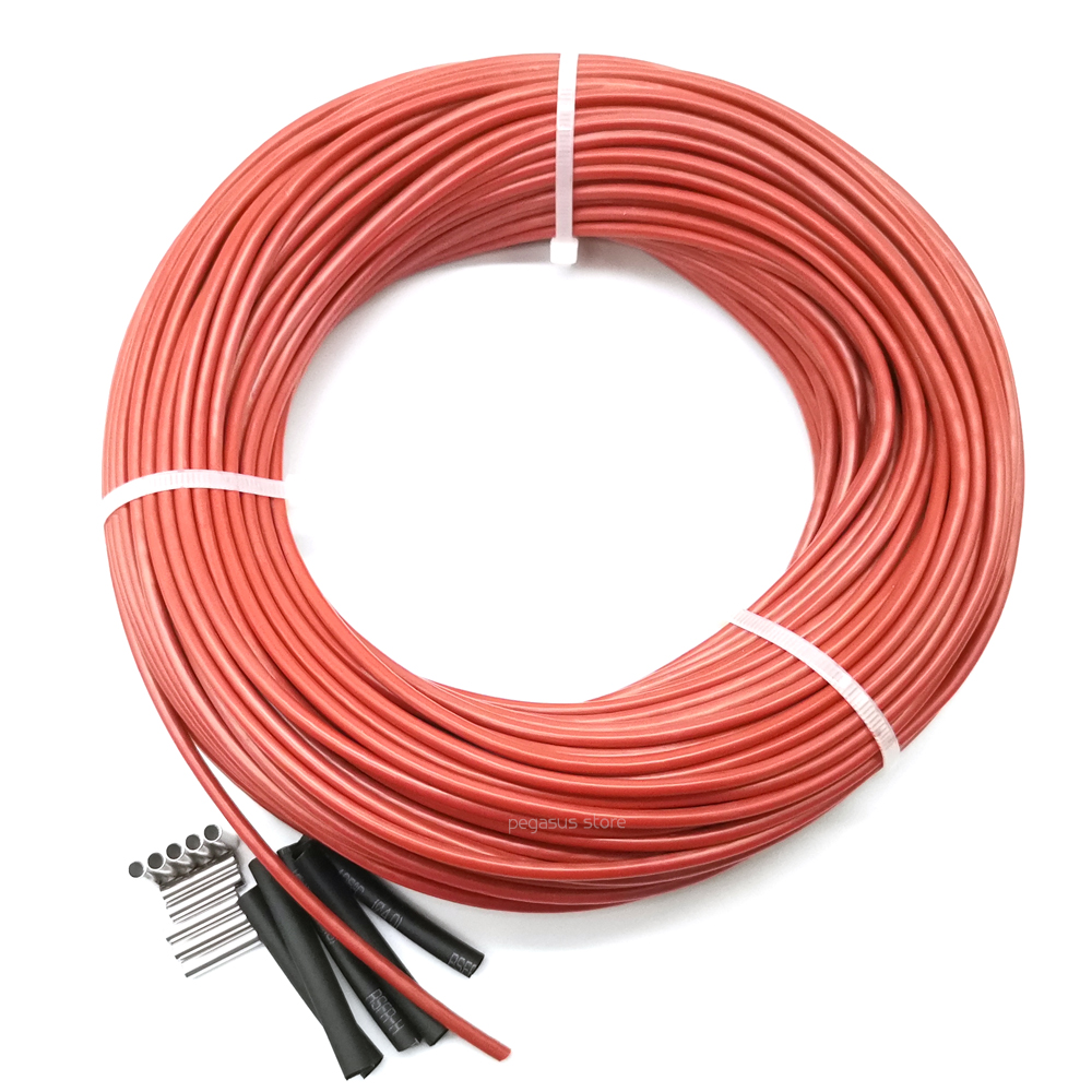 30m 12k 33ohm silicone rubber carbon fiber heating cable 5V-220V floor heating low cost high quality infrared heating wire