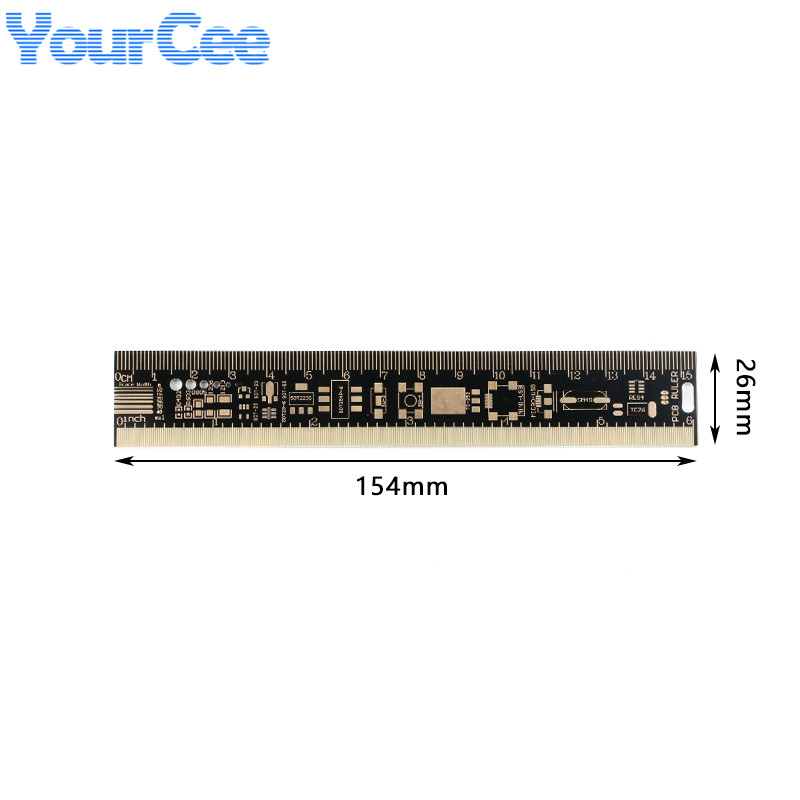 Immersion Gold Metal Straight Ruler Tool Multifunctional PCB Ruler Precision Measuring Package Electronic Stocks for Engineering