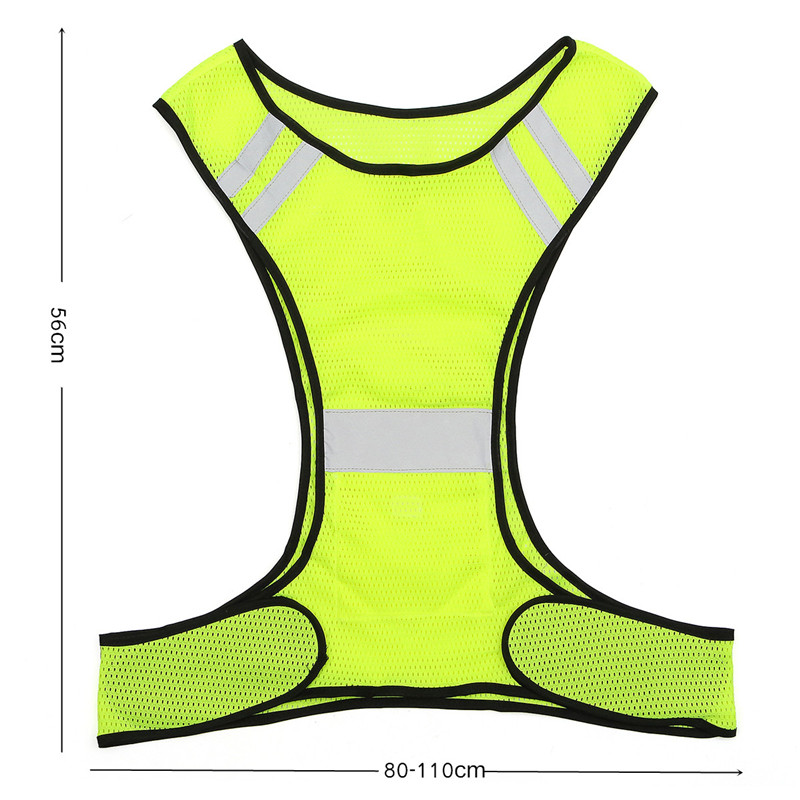 Breathable Adjustable Safety Security High Visibility Reflective Vest Gear Stripes Jacket Night Running Work Cycling Sport Vest