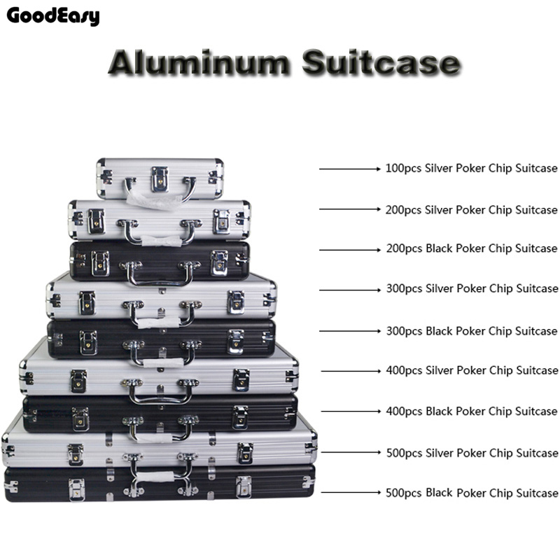 Aluminum Casino Texas Poker Chips Case Capacity Suitcase Black Jack Poker Container Box Tool Case Outdoor Vehicle Kit Box
