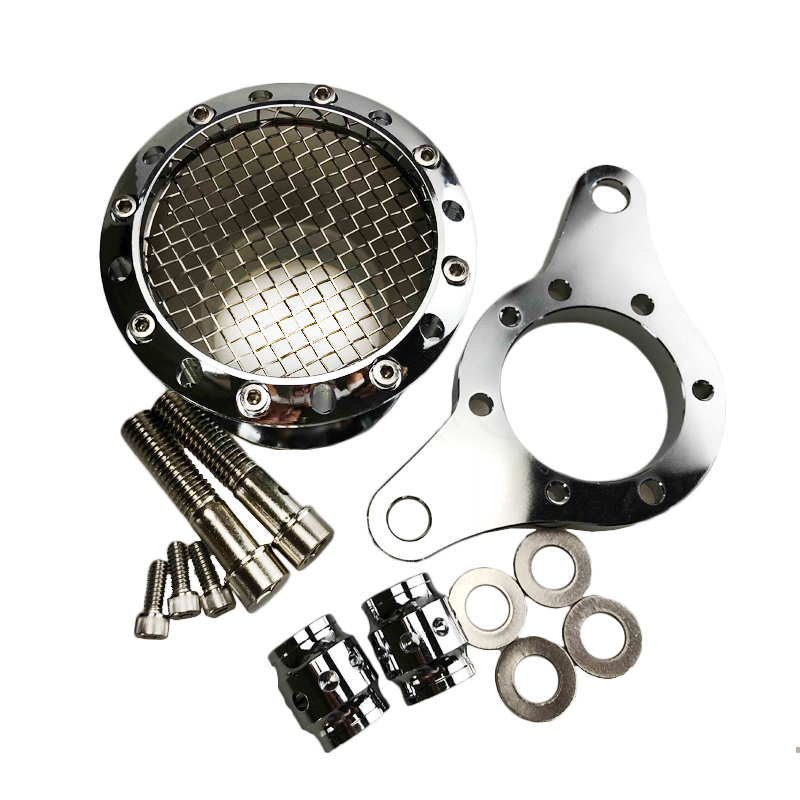 Motorcycle Chrome Velocity Stack Air Cleaner Intake Filter CNC Aluminum For 2004-UP Harley Sportster XL 1200 883 48