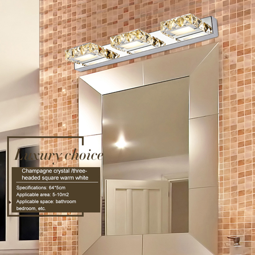 Zerouno Modern Crystal Mirror Lamp 16cm 32cm 46cm 220V Makeup Mirror LED Wall Light Driver IP44 Waterproof Bathroom Washer Lamp