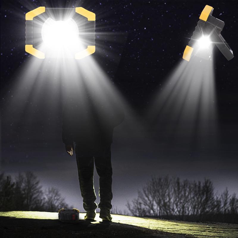 Portable Work Floodlight Camping Light Lantern Spotlights 50W Solar Lamp USB Rechargeable LED Flashlight Searchlight Spotlight