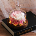 NEW Forever Rose Flower Fresh Festive Preserved Immortal in Glass Creative Gift card holder flores wedding dried
