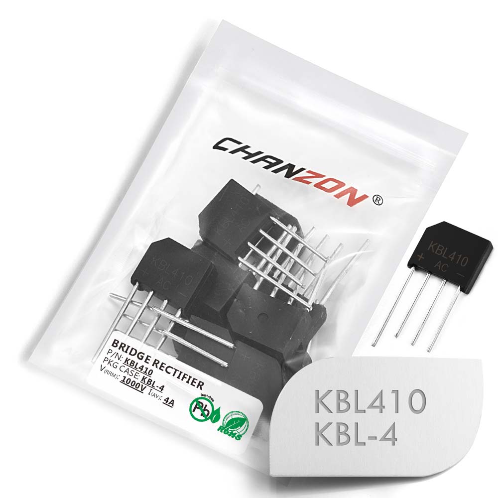 (10 Pcs) KBL410 Bridge Rectifier Diode 4A 1000V KBL-4 (SIP-4) Single Phase Full Wave 4 Amp 1000 Volt KBL 410 Silicon