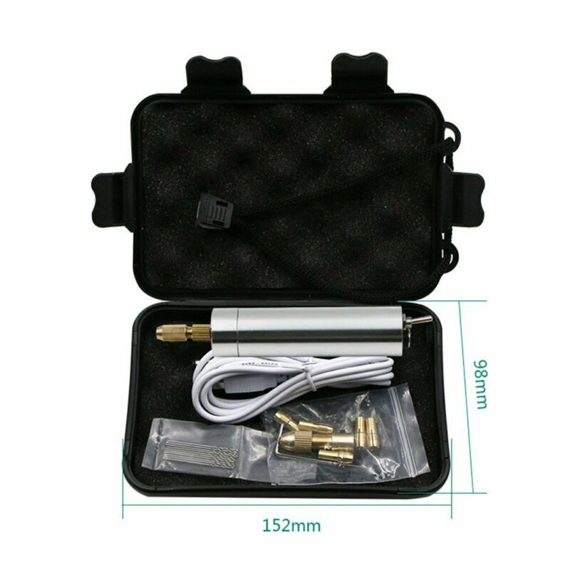 Mini Electric Die Grinder Engraving Carving Chisel Pen Set Portable Power Cord Cable Copper Chucks Hand Drill Set Rotary Tool
