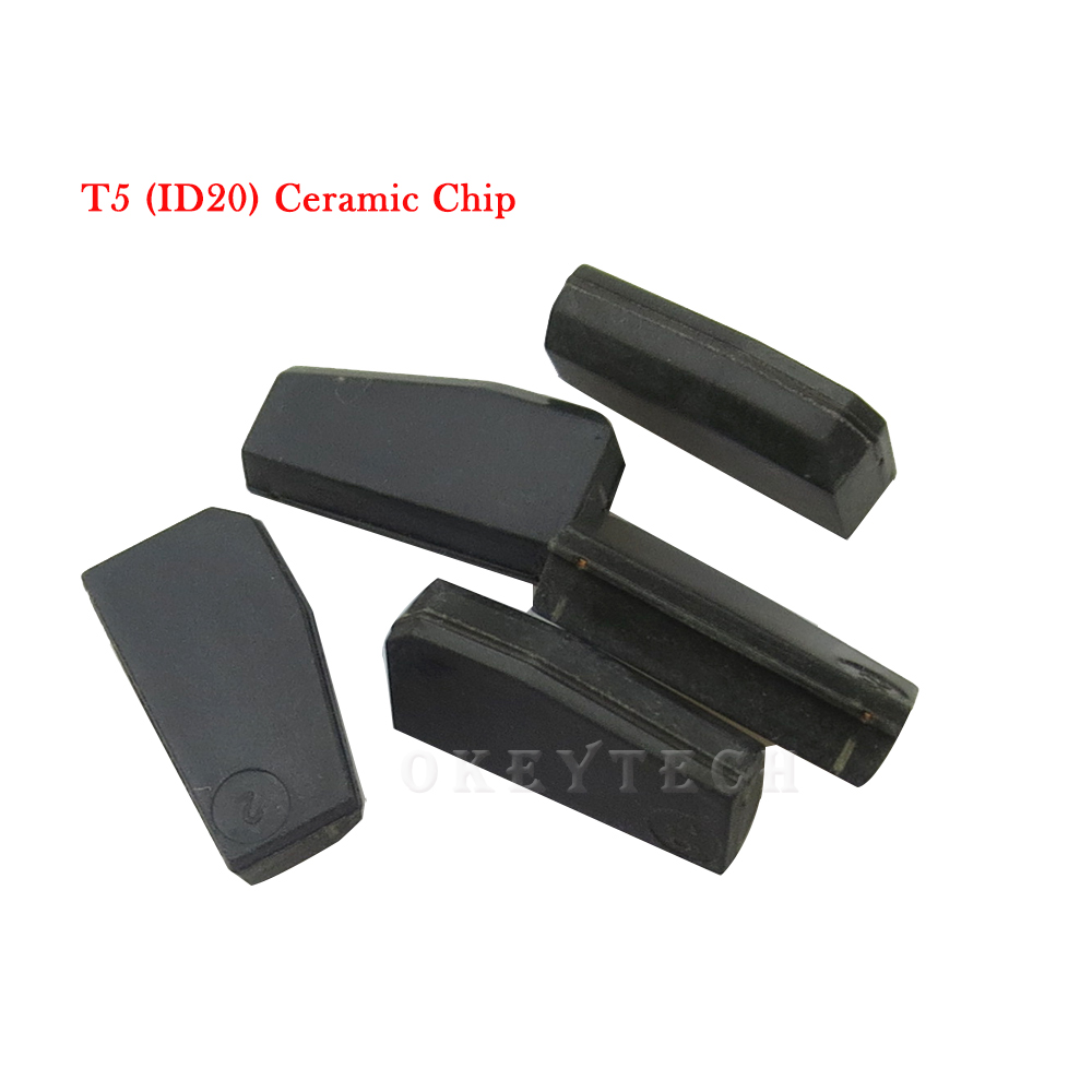 OkeyTech 10pcs/lot New ID T5-20 Transponder Chip Blank Carbon T5 Cloneable Chip for Car Key Cemamic T5 Chip