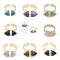 Plated Gold Natural Hexagonal Prism Gemstone Beads engagement rings for women