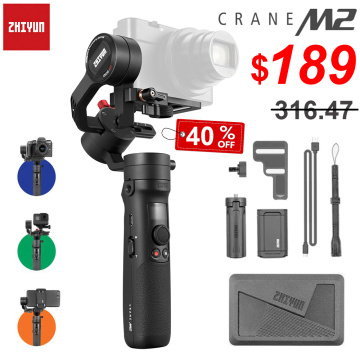 ZHIYUN Crane M2 3-Axis Handheld Gimbals Stabilizer for Smartphones Compact Mirrorless Cameras & Action Cameras Maxload 500g