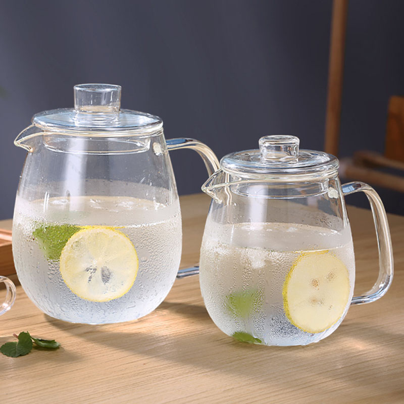 Large Jug Glass Water Kettle Tea Pot My Water Pots For Flower Coffee With Handle Boiling Cold Drinkware 600ml 1200ml