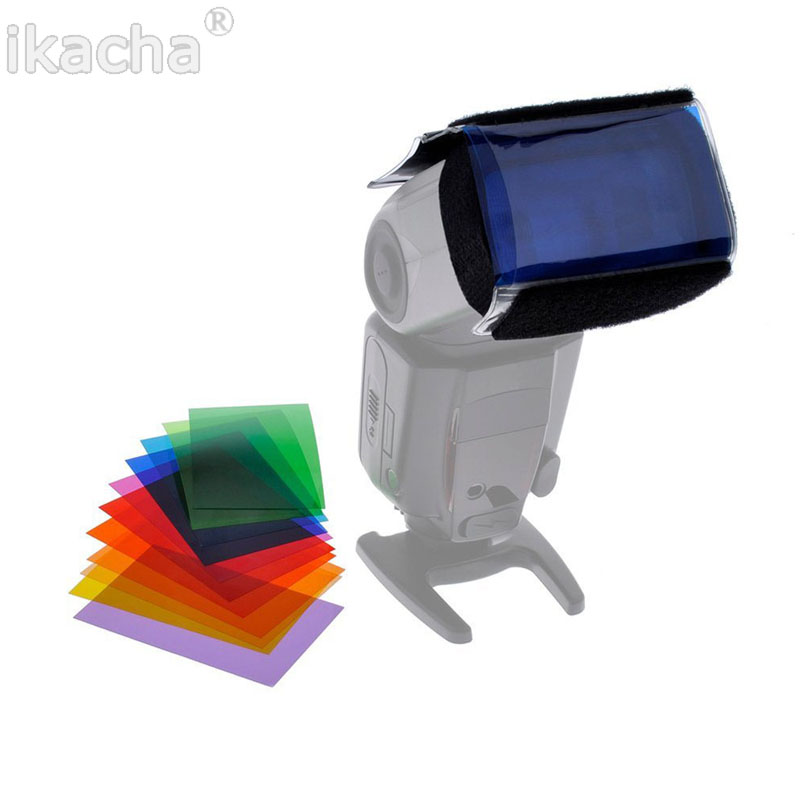 12 Colors Gel Filter Flash Diffuser Soft Box Studio Lighting Filter for Canon Nikon Sony All Camera