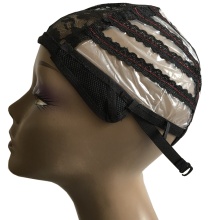 5 Pcs Black Plastic Wig Making Cap for Machine Wigs Hair Net with Adjustable Strap Wig net