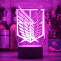 New 3d Lamp Attack on Titan Mikasa Ackerman Figure Kids Nightlight for Room Decoration Led Color Changing Night Light Anime Gift
