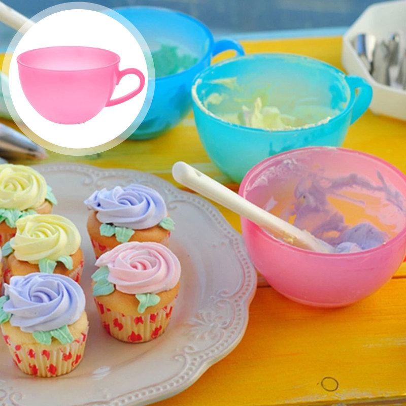 TTLIFE Baking Decoration Plastic Color Mixing Bowl Butter Cream Bean Paste Piping Cupcake Cake Decor ToolCream Bean Mixing Bowl