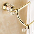 Towel Bars Wall mounted Double Towel Bar Gold Plated Towel Holder Solid Brass & Crystal Towel rack Vintage Made Golden HK-22